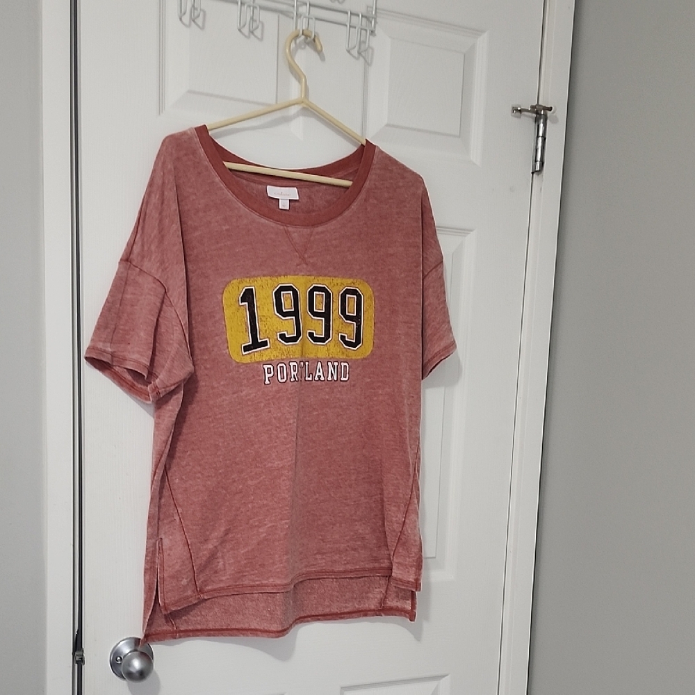 Colsie 1999 Portland Short Sleeve Tshirt,salmon Color
